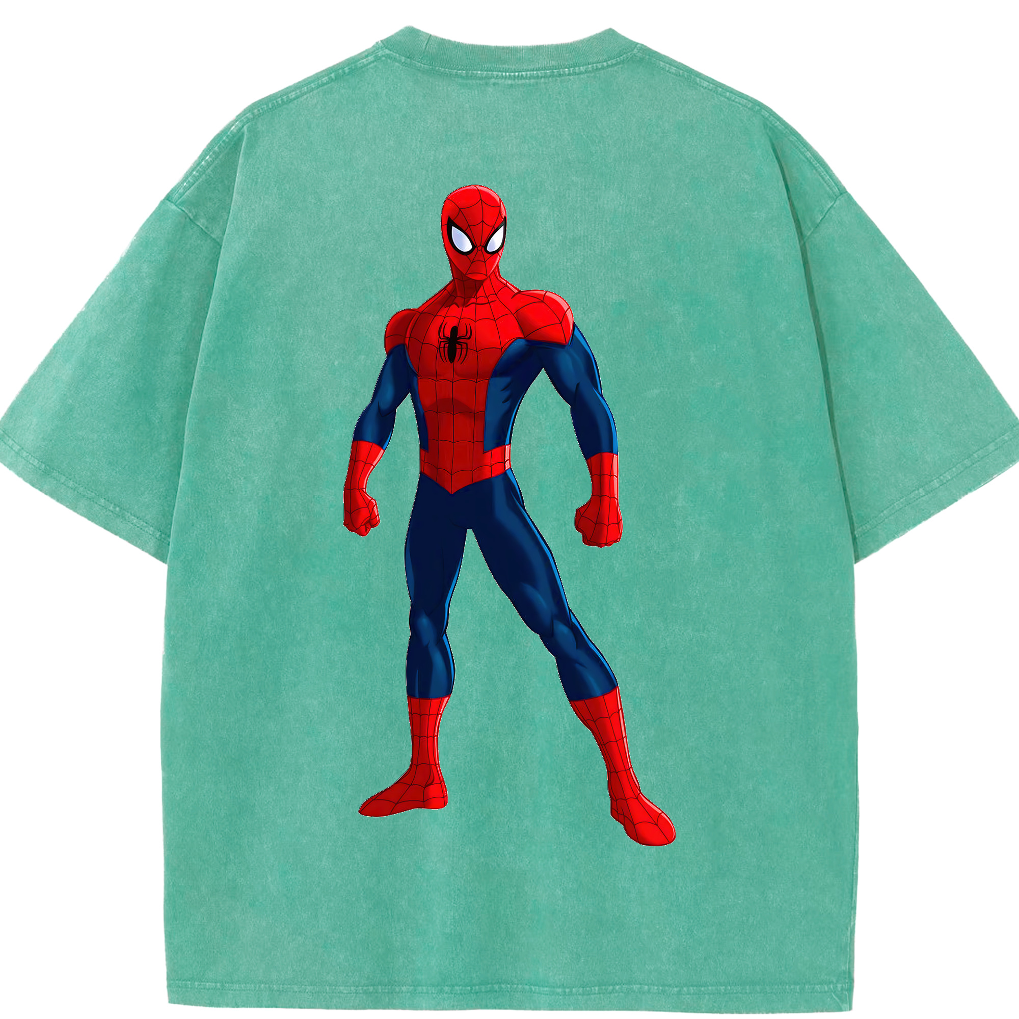 （画像用） Spider Man スパイダーマン 綿100% ヴィンテージ風 半袖Tシャツ（背面プリント）